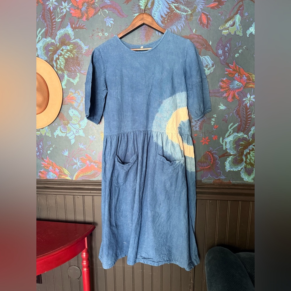 Blue Indigo Dye Women's Dress